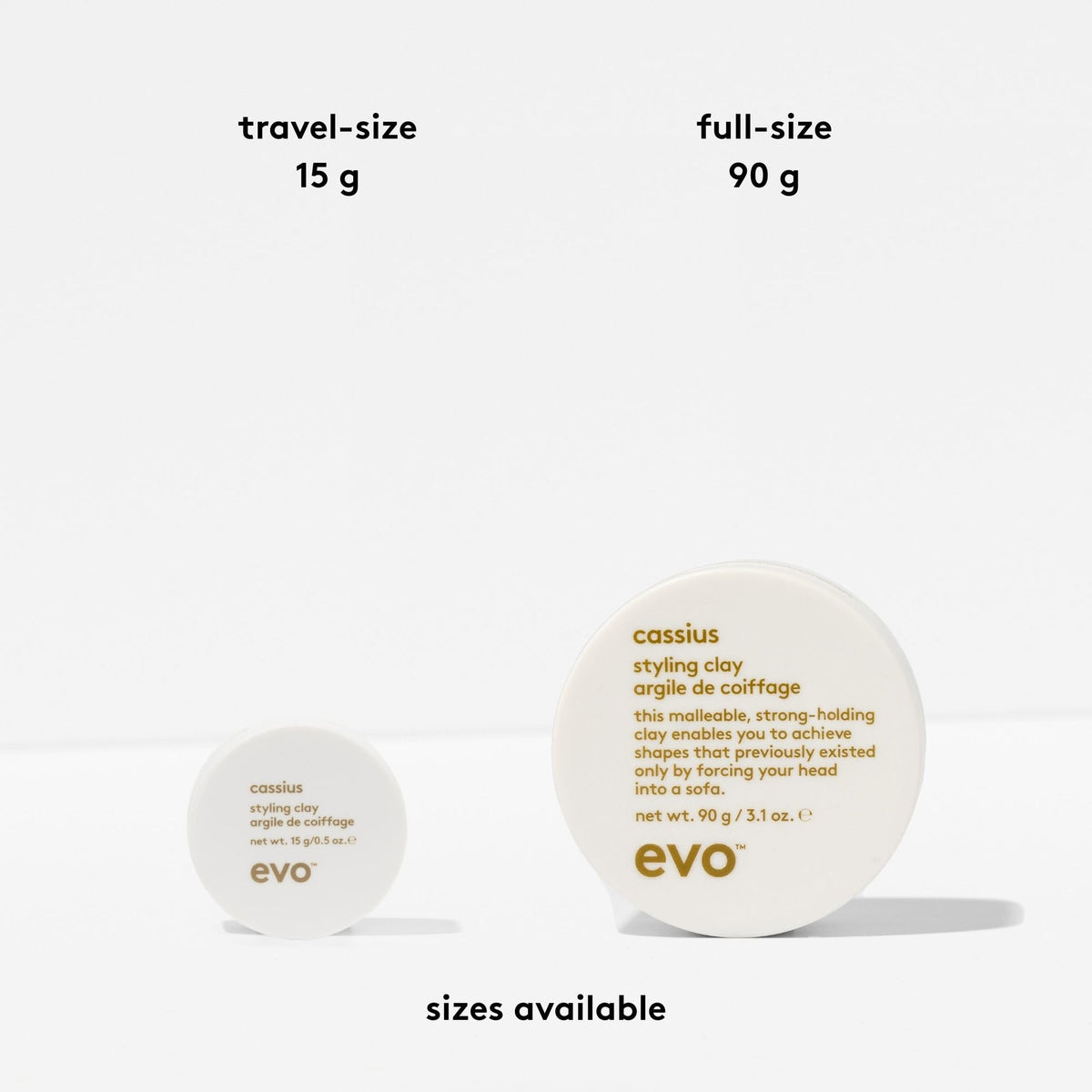 EVO Cassius matte finish look on styled hair.