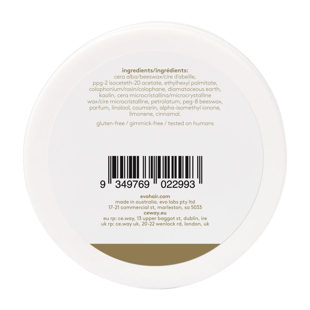 EVO Cassius jar close-up showing premium texture and control.
