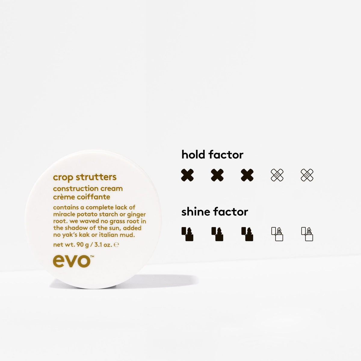 EVO Crop Strutters flexible hold enables restyling without stiffness