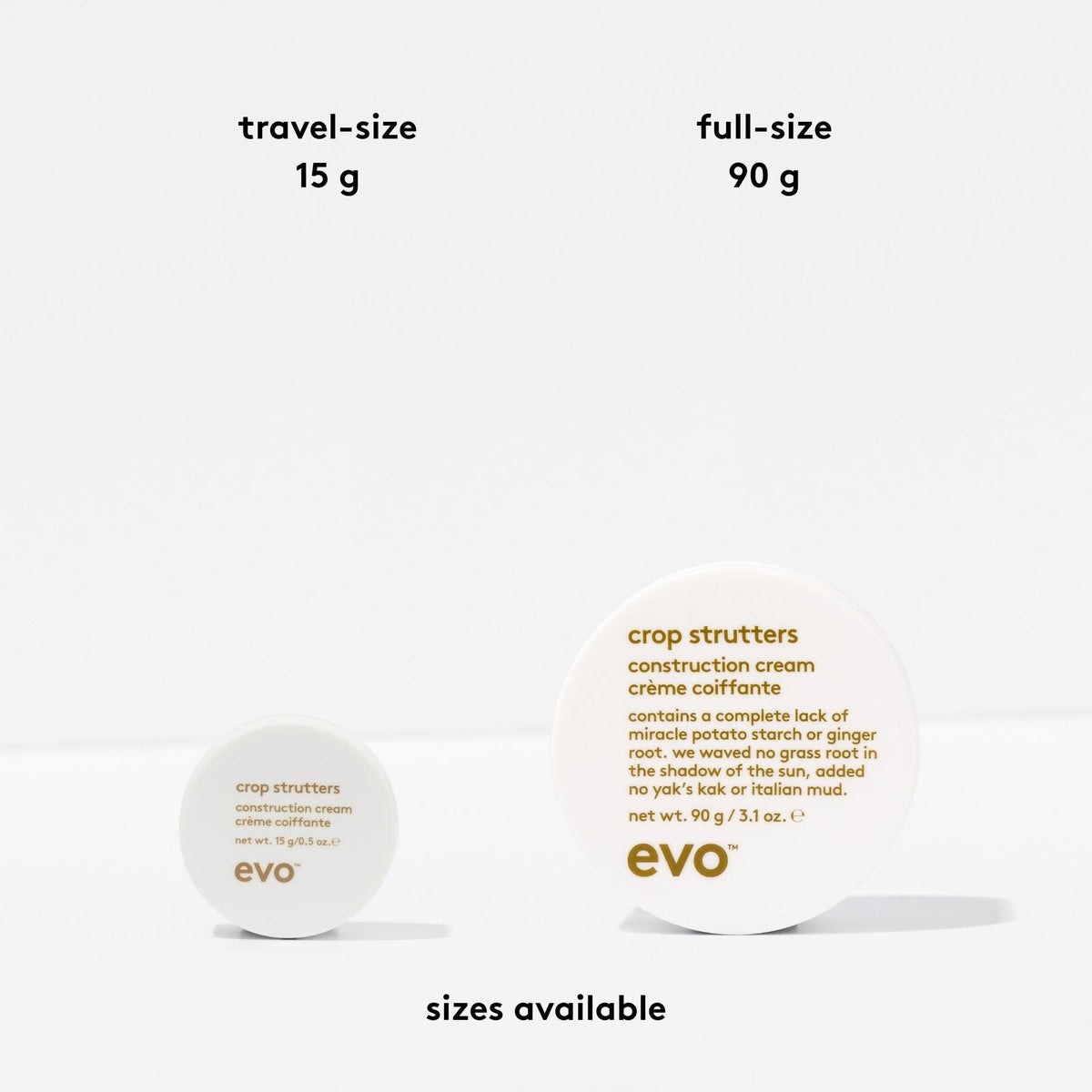 EVO Crop Strutters finish adds subtle shine and separation for shape
