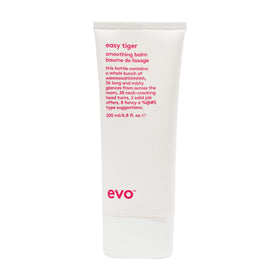 EVO Easy Tiger smoothing cream bottle closeup showing lightweight conditioning and frizz control