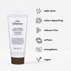 EVO Fabuloso Cool Brown application close-up applying conditioner for even color