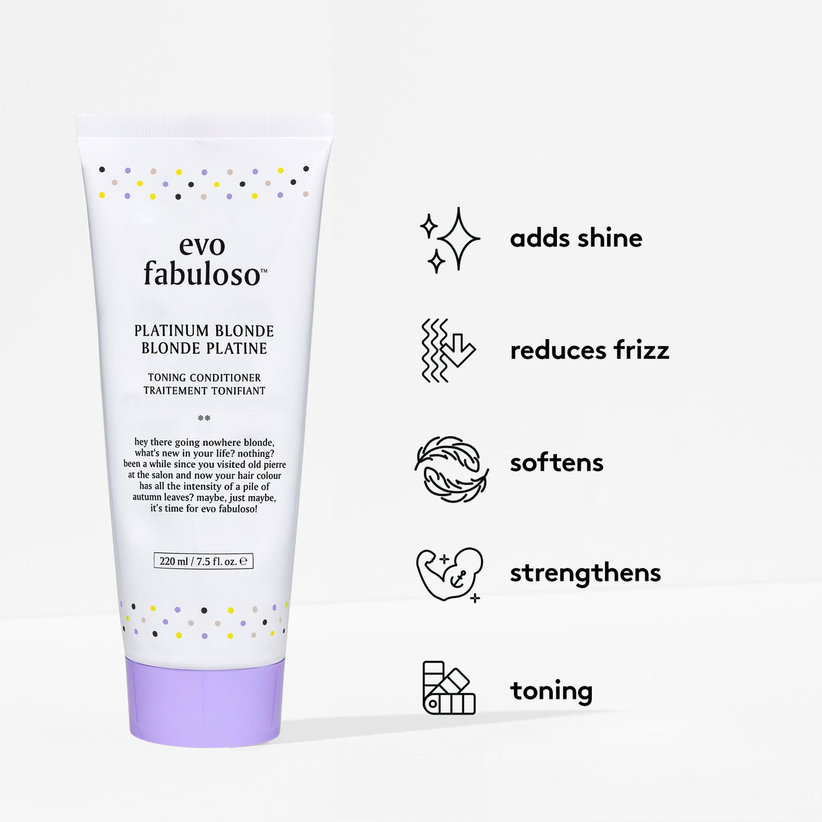Gloved hands apply EVO Fabuloso Platinum conditioner for even toning.