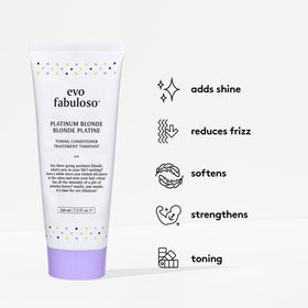 Gloved hands apply EVO Fabuloso Platinum conditioner for even toning.