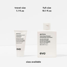 EVO Gluttony Volumizing Shampoo glistening hair with smooth manageability