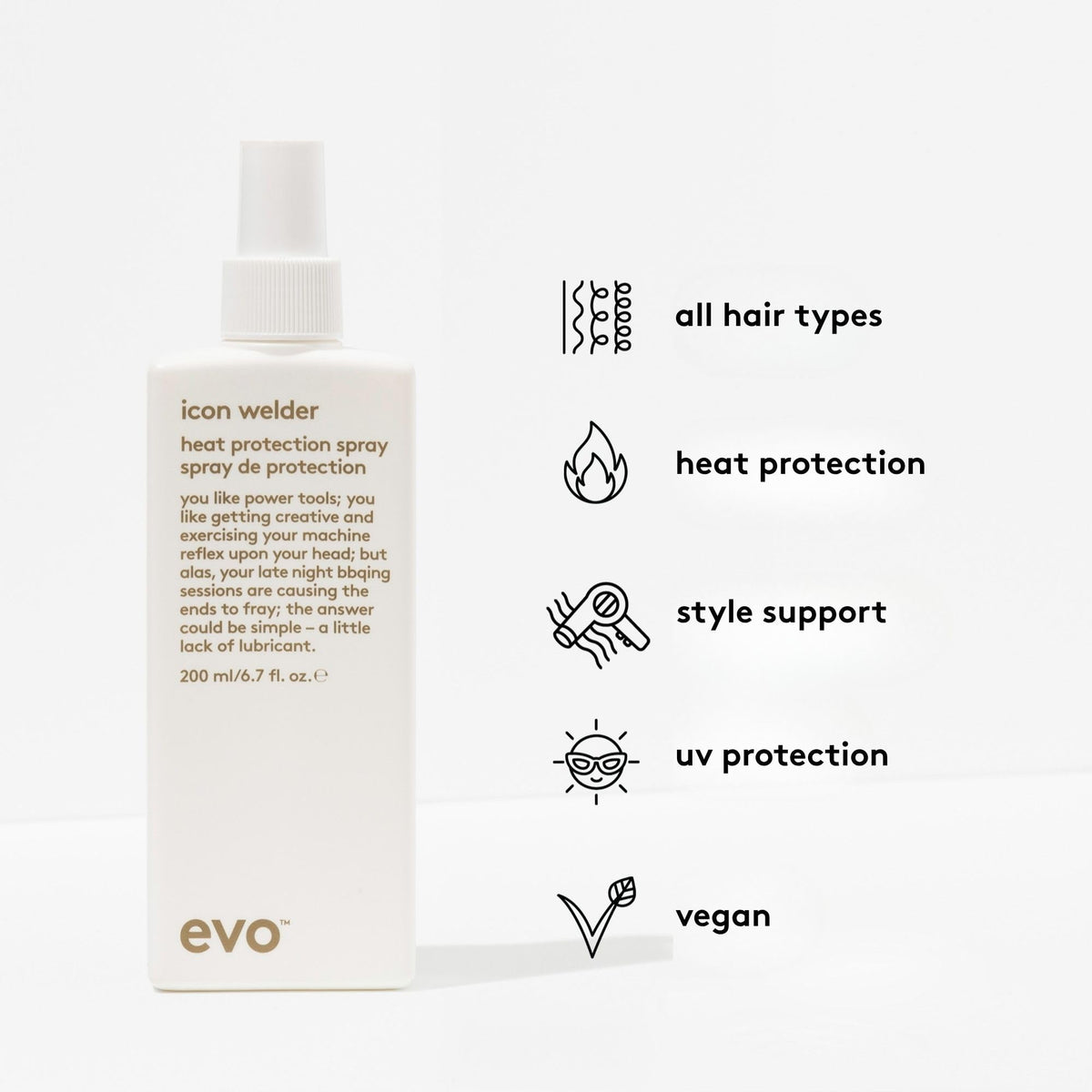 EVO Icon Welder after use reveals hair shine and softness.