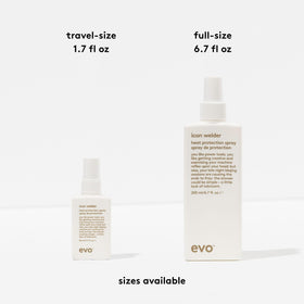 EVO Icon Welder label confirms vegan and sulfate-free formula.
