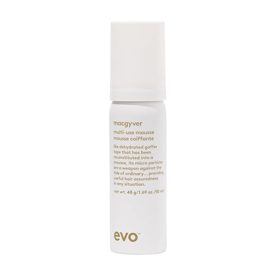 EVO Macgyver mousse bottle for on-the-go styling