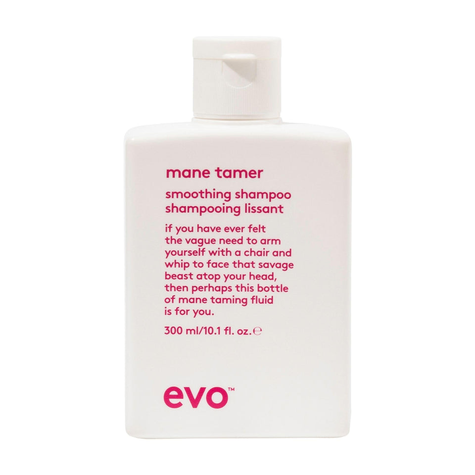 EVO Mane Tamer bottle front highlights frizz control