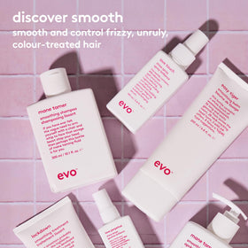 EVO Mane Tamer color-protection label notes vegan, cruelty-free formula