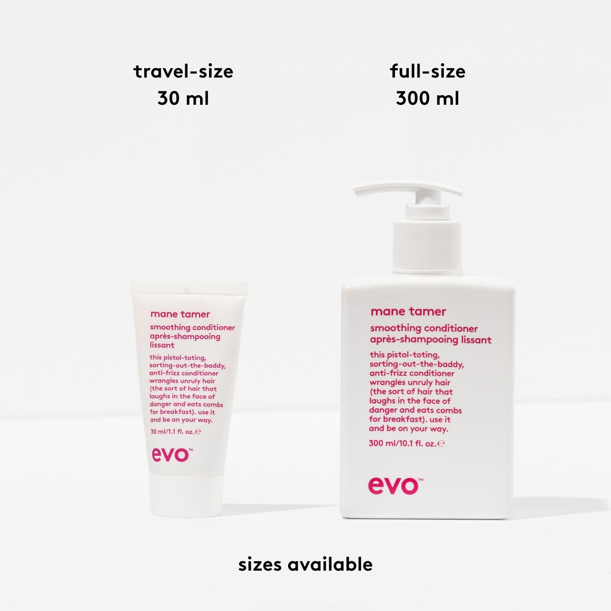 EVO Mane Tamer on model hair with sleek frizz-free finish