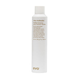 EVO Miss Malleable bottle showing strong, flexible hold for lasting style.