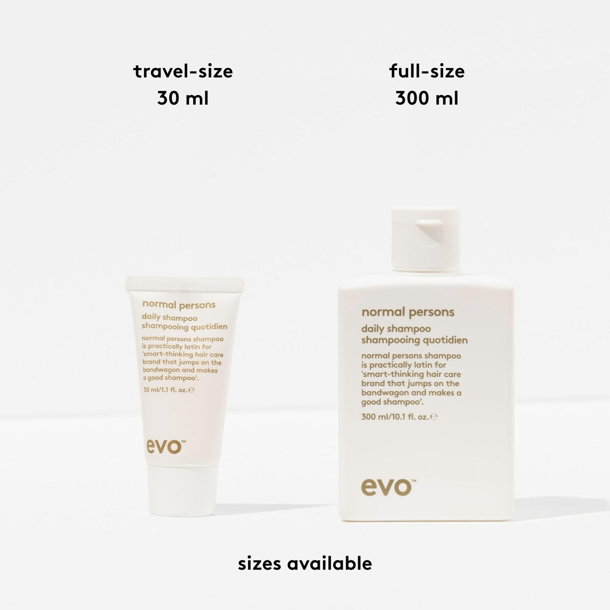 EVO Normal Persons Daily Shampoo promotes balanced scalp and less oily roots.