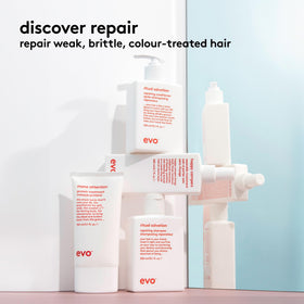 Shampoo label on EVO Ritual Salvation indicating a protein-rich formula