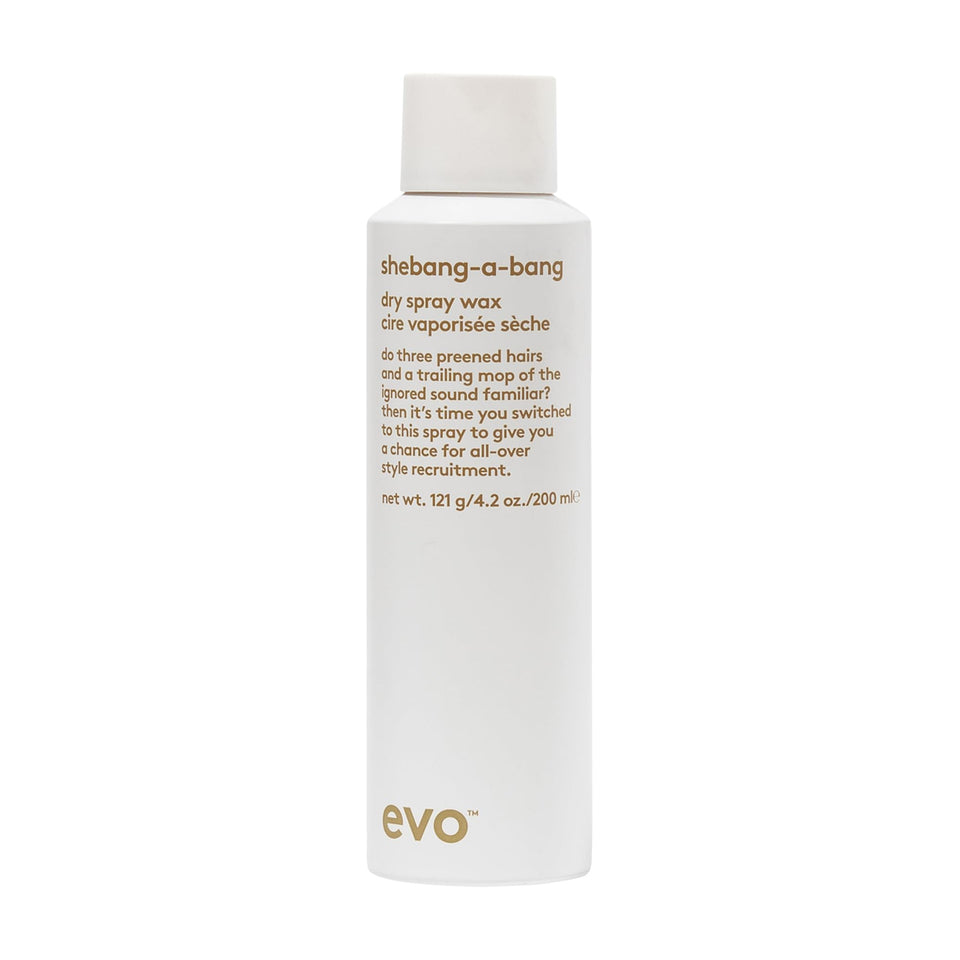 EVO Shebang-A-Bang dry spray mist for versatile texture and pliable hold.