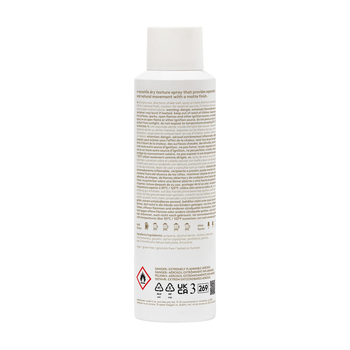 EVO Shebang-A-Bang texture-build spray delivers separation for dynamic styles.
