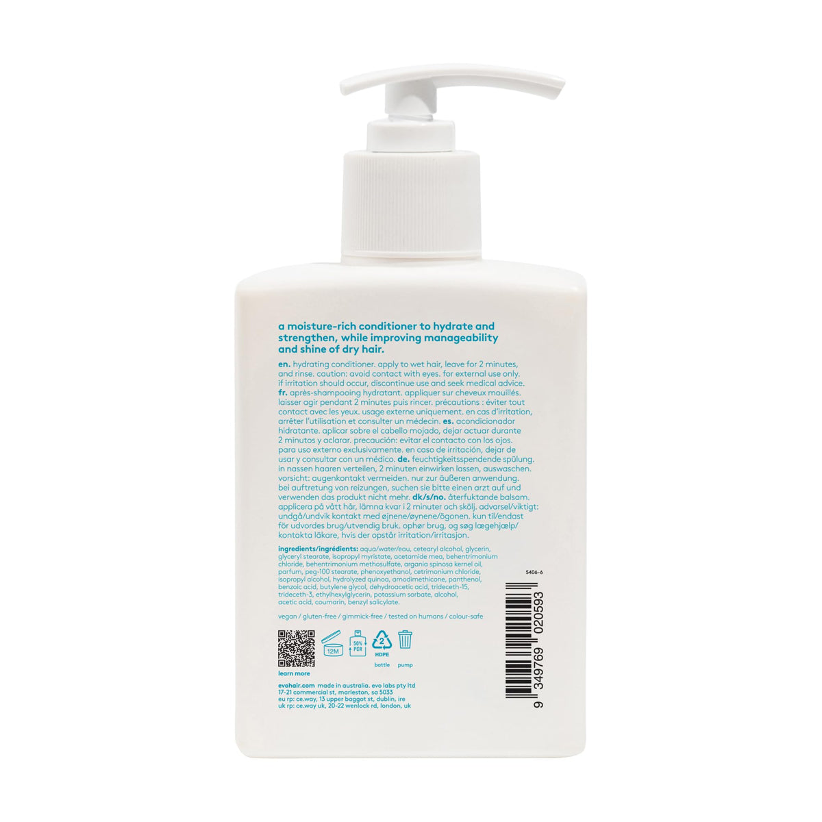Evo The Therapist conditioner cream texture close-up showing rich glide for color-treated hair.
