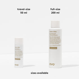 EVO Water Killer Dry Shampoo Brunette blends with dark hair for seamless coverage.