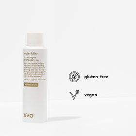 Close-up of EVO Water Killer Brunette hair texture detail for added volume.