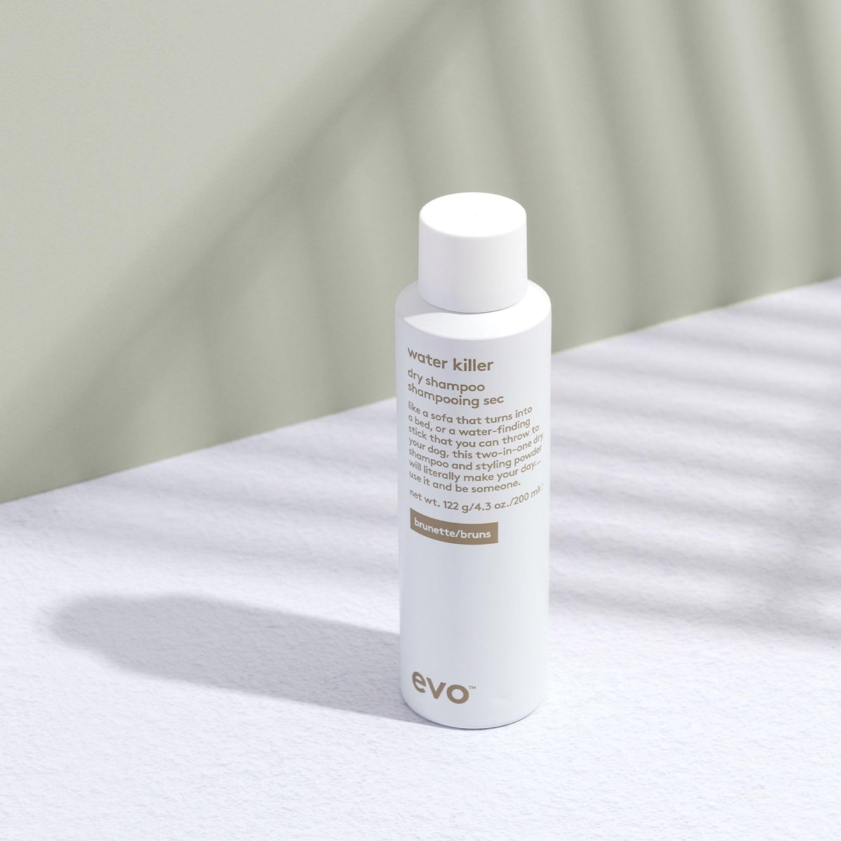 EVO Water Killer Brunette volume boost adds visible body and texture.