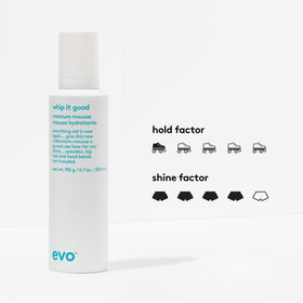 EVO Whip It Good foam texture shows airy, light-hold styling
