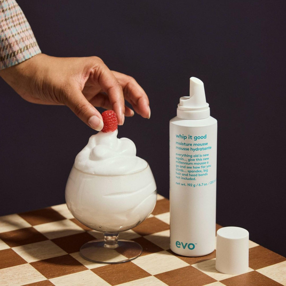 EVO Whip It Good adds natural shine to styled hair