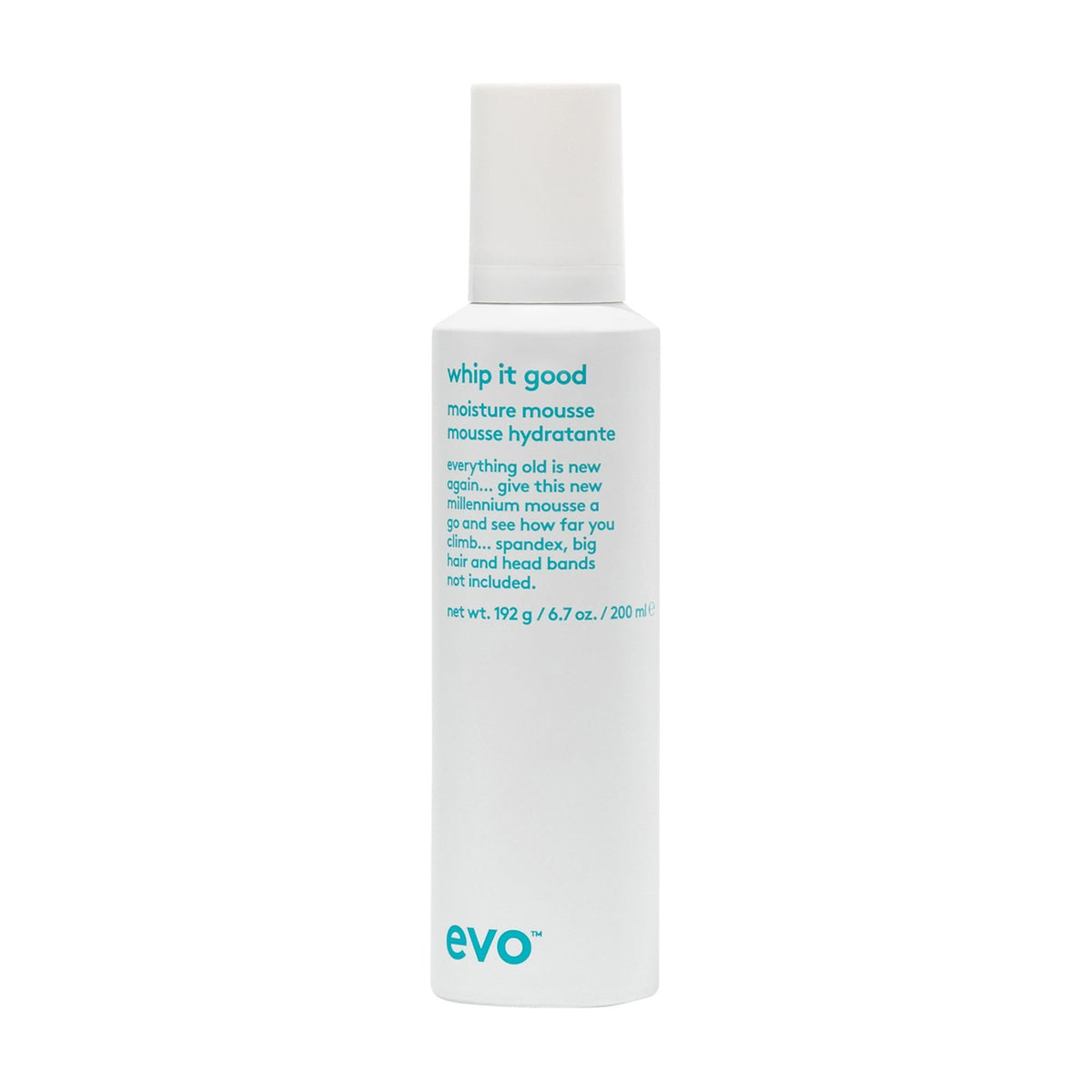 EVO Whip It Good Moisture Mousse packaging highlights lightweight hydration