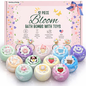 EvolutionUSA 12 Bloom bath bombs reveal a toy inside for kids