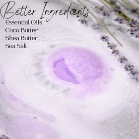 EvolutionUSA Lavender Dreams lavender oils and petals hinting at soothing aromatherapy use.