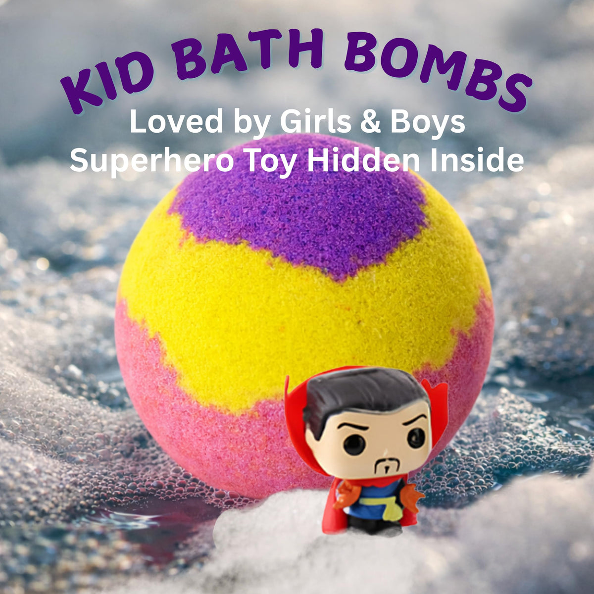 EvolutionUSA organic kids bath bomb colors water vividly with no mess