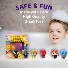EvolutionUSA surprise toy inside superhero bath bomb sparks imagination