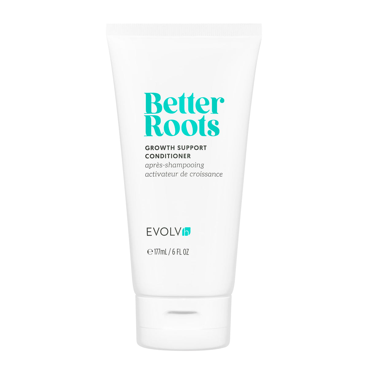EVOLVh Better Roots bottle pour shows weightless conditioning for detangling.