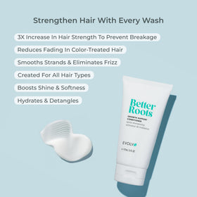 EVOLVh Better Roots ingredients closeup highlights sustainable terpenes and conditioning.