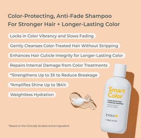 EVOLVh SmartColor Protecting Shampoo foamy texture suggests thorough, mild cleansing