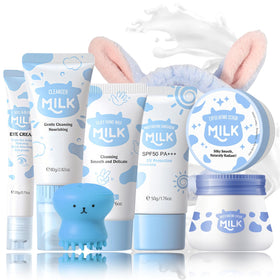 Evolvique Milk Skincare Set front view, a compact teen routine for daily hydration.