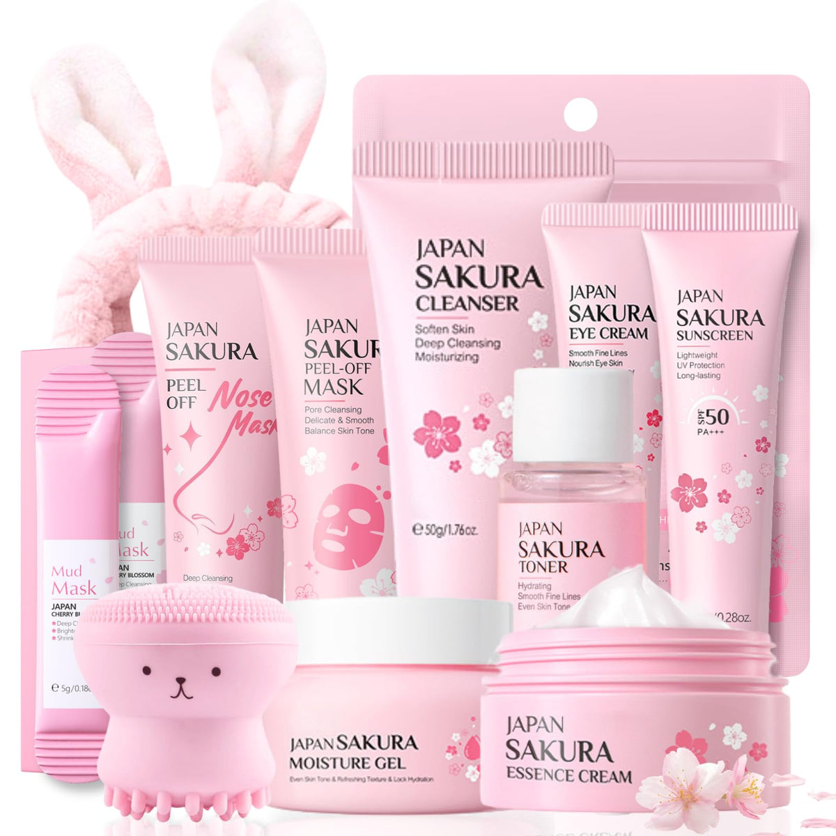 Evolvique Sakura skincare set packaging showcases gift-ready design for teen routines.