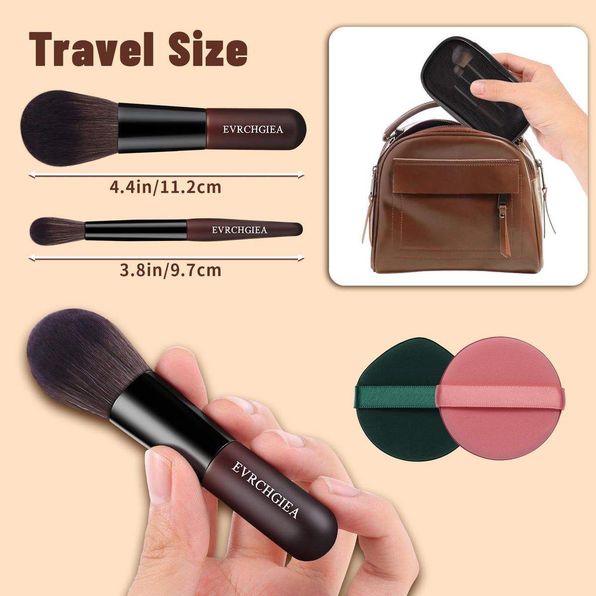 EVRCHGIEA portable purse case fits in bags for quick touch-ups