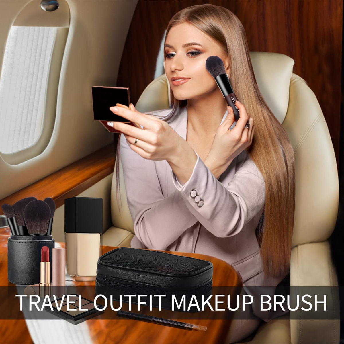 EVRCHGIEA soft bristles close-up for gentle, comfortable daily makeup