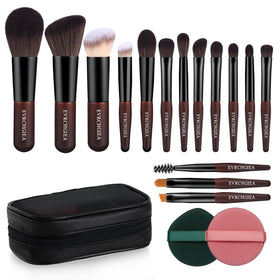 EVRCHGIEA travel makeup brush set in a compact case for on-the-go beauty