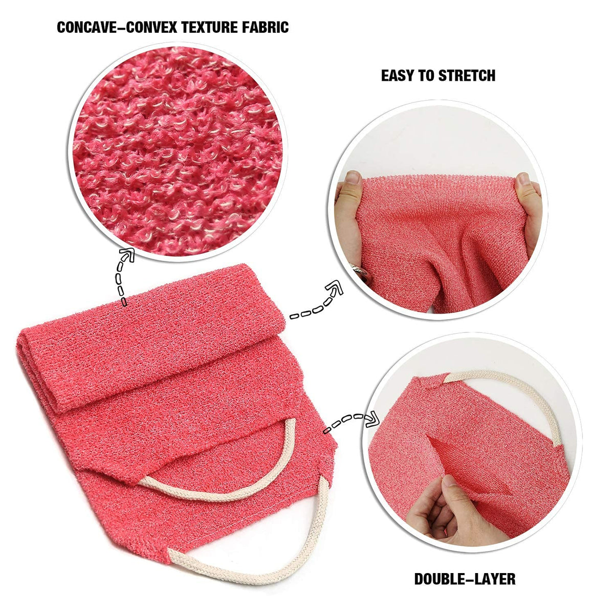 Evridwear back scrubber with textured surface for exfoliation and rich lather.