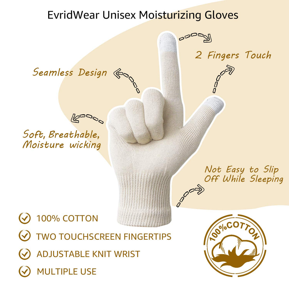 Evridwear gloves soothe eczema-prone, dry hands during daily routines.