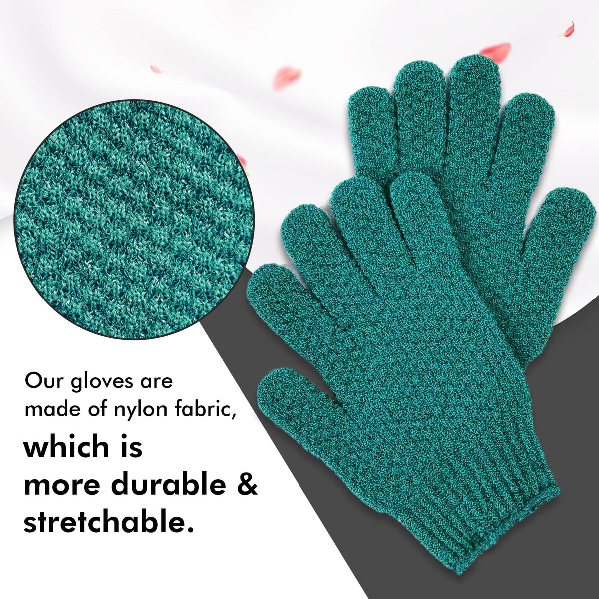 Evridwear exfoliating gloves close-up texture demonstrates dual-surface design