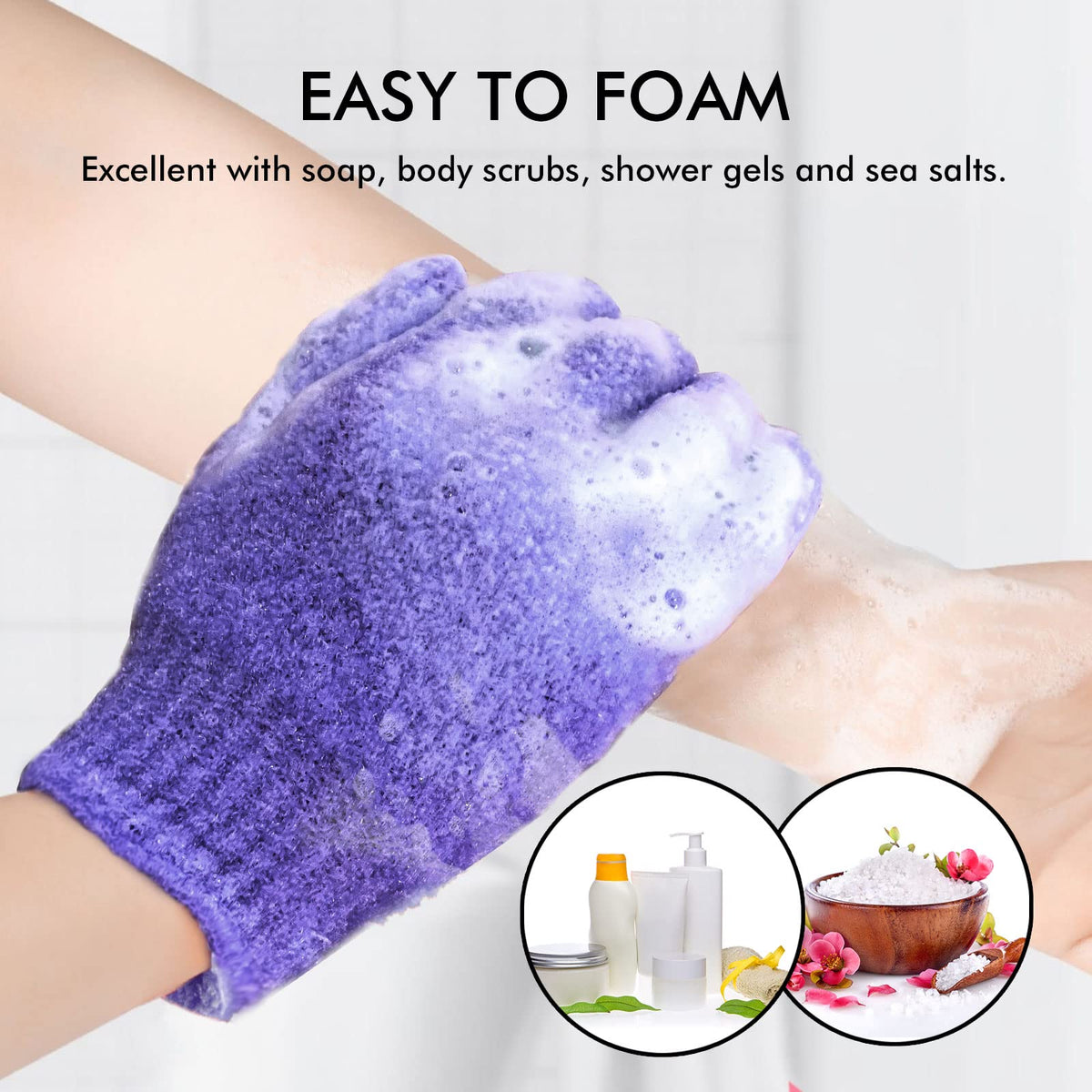 Evridwear gift set of five exfoliating gloves for men and women