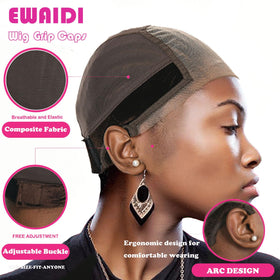 EWAIDI 4x5 lace front cap for natural-looking part and scalp protection.