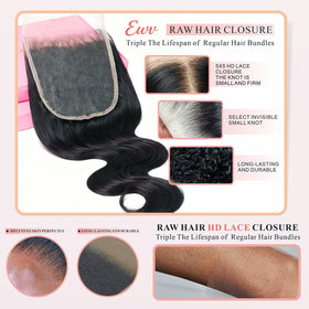 EWV 26-inch body-wave bundles with closure for dramatic waves