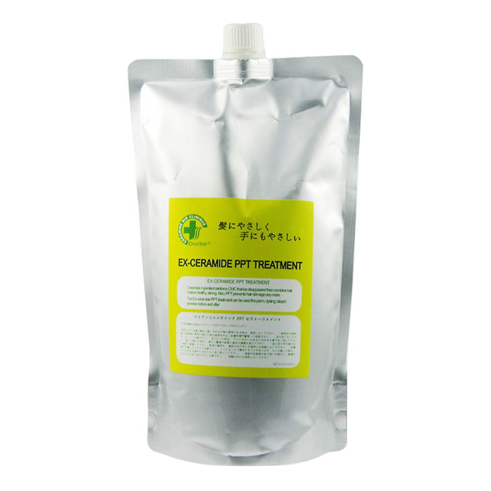 Ex Ceramide PPT Treatment 1000ml bottle promotes deep hydration for smooth, manageable hair
