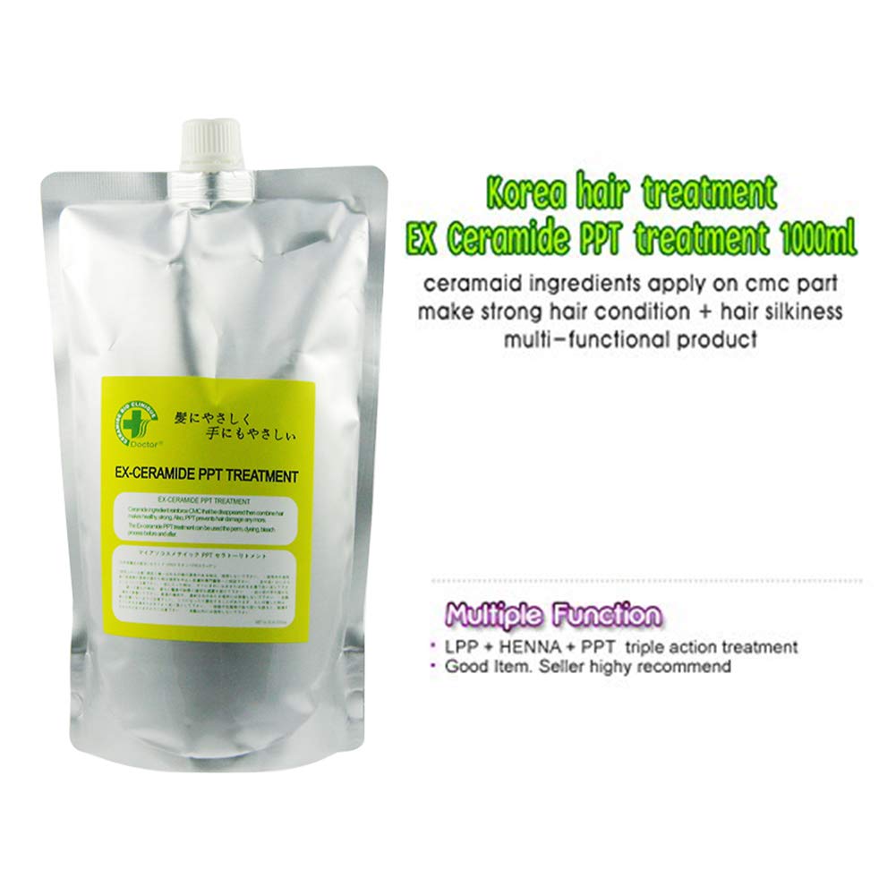 Ex Ceramide PPT Treatment 1000ml pour showcases precise application and quick absorption