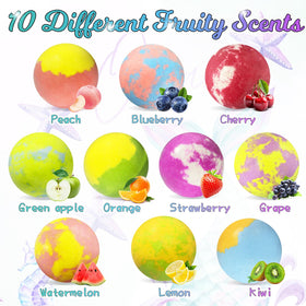 Excalla bath bombs include two hair clips and sequined accessories