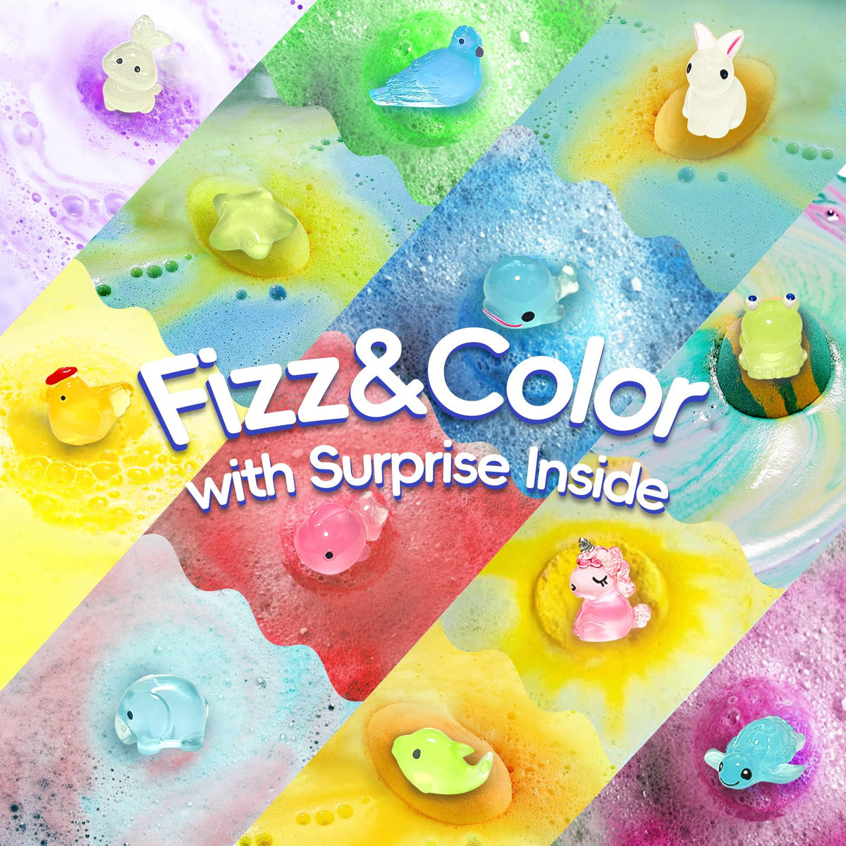 Excalla Easter Bath Bombs surprise toy inside engages kids during bath.