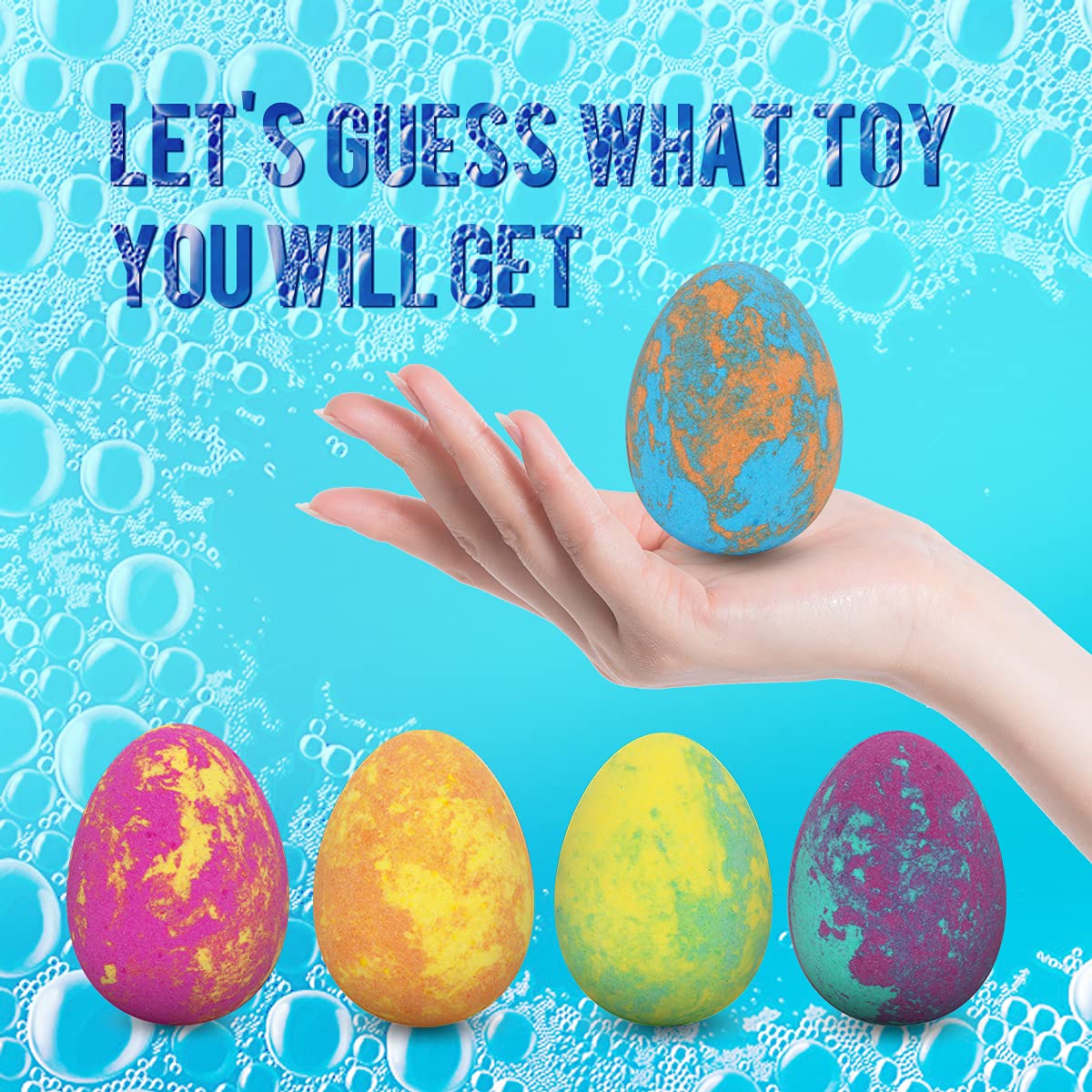 Excalla Easter Bath Bombs varied scents enhance bath-time imagination.